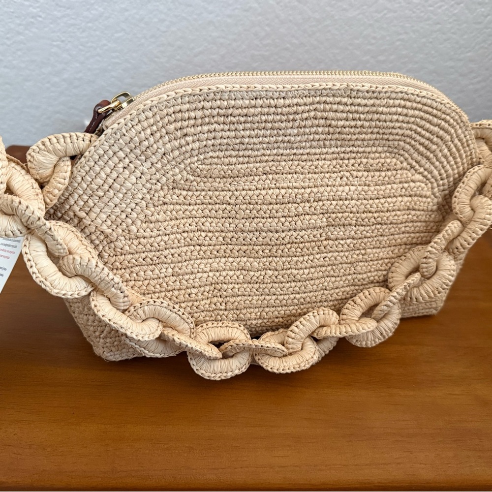 NWT Sezane Cream Woven Shoulder Bag - Picture 4 of 7